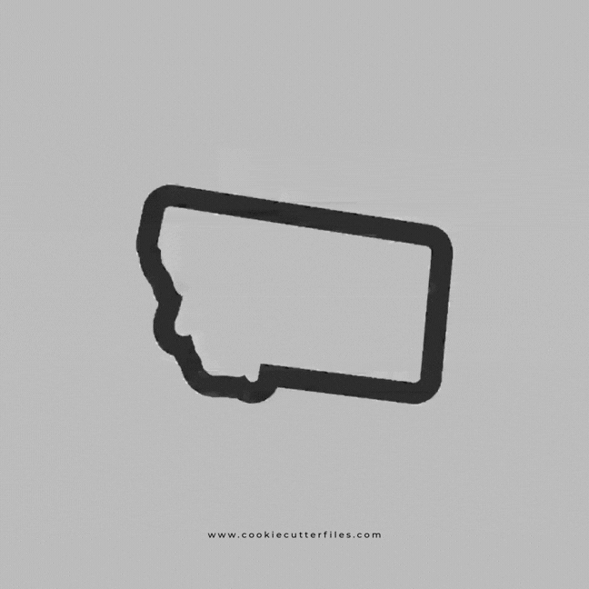 Montana State Basic Cookie Cutter STL Files Cookie Cutter Files