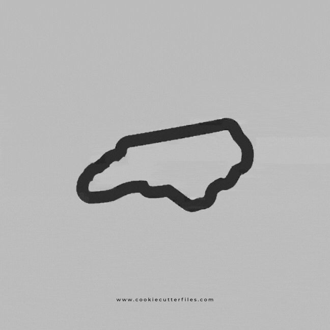 North Carolina State Basic Cookie Cutter STL Files Cookie Cutter Files