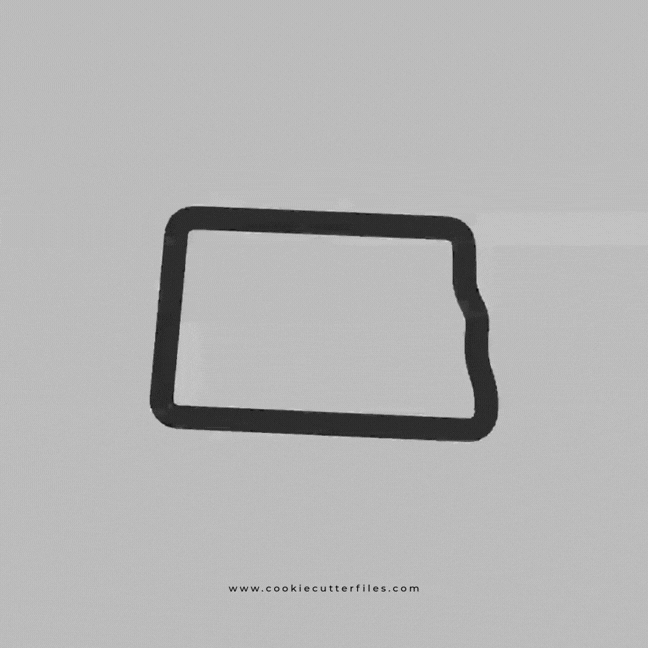 North Dakota State Basic Cookie Cutter STL Files Cookie Cutter Files
