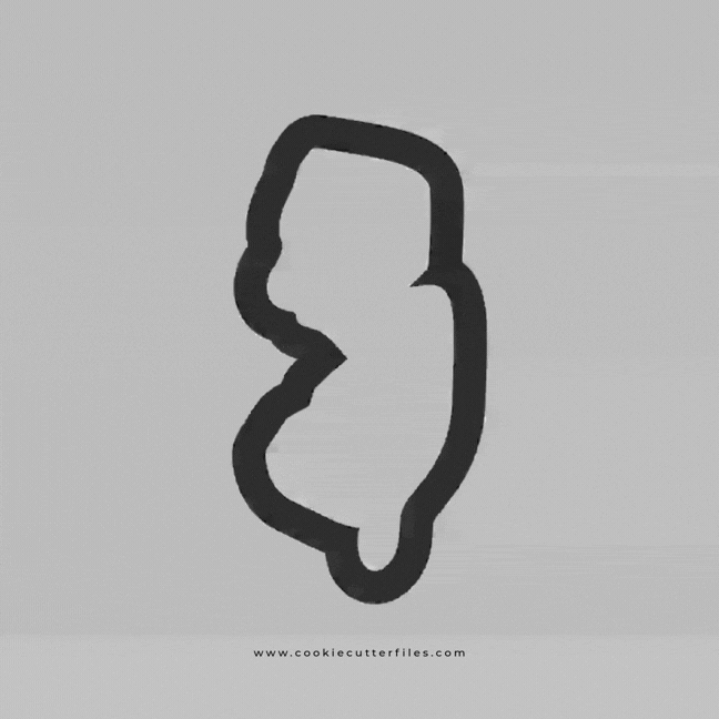 New Jersey State Basic Cookie Cutter STL Files Cookie Cutter Files
