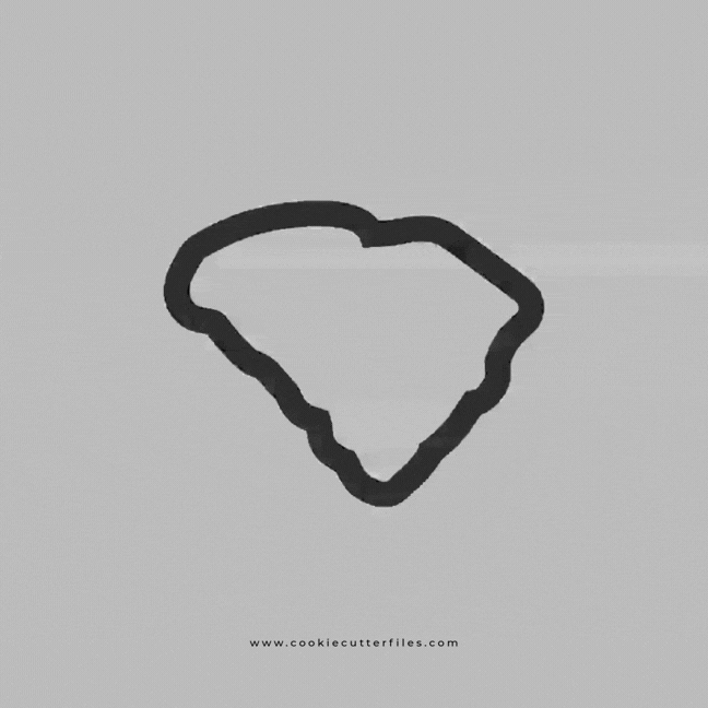South Carolina State Basic Cookie Cutter STL Files Cookie Cutter Files