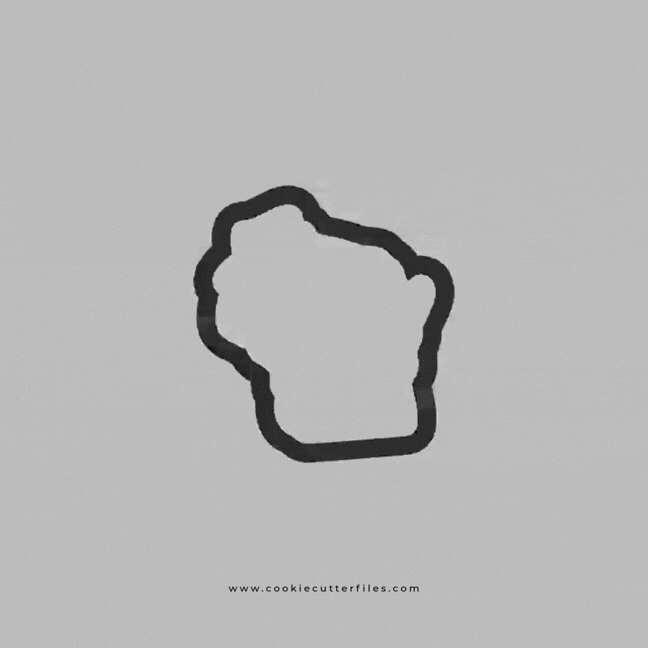 Wisconsin State Basic Cookie Cutter STL Files Cookie Cutter Files